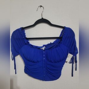Elegant Blue Women's Crop Top